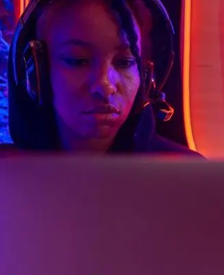 1.1) woman studying on laptop